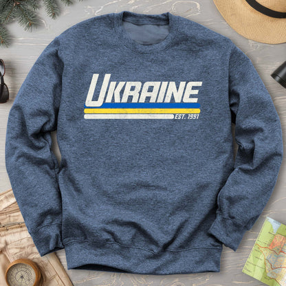 Ukraine Retro Stripe Crewneck Sweatshirt