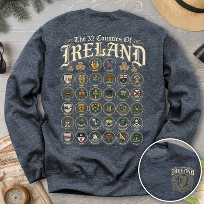 Ireland County Crests Front/Back Print Sweatshirt