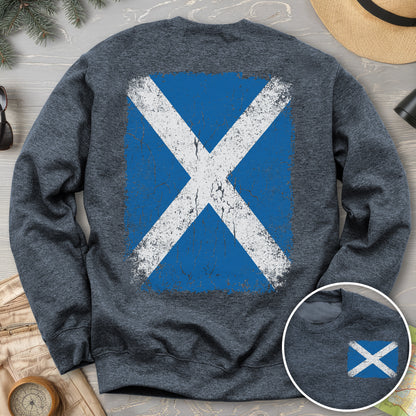 Scotland Distressed Flag Front/Back Print Sweatshirt
