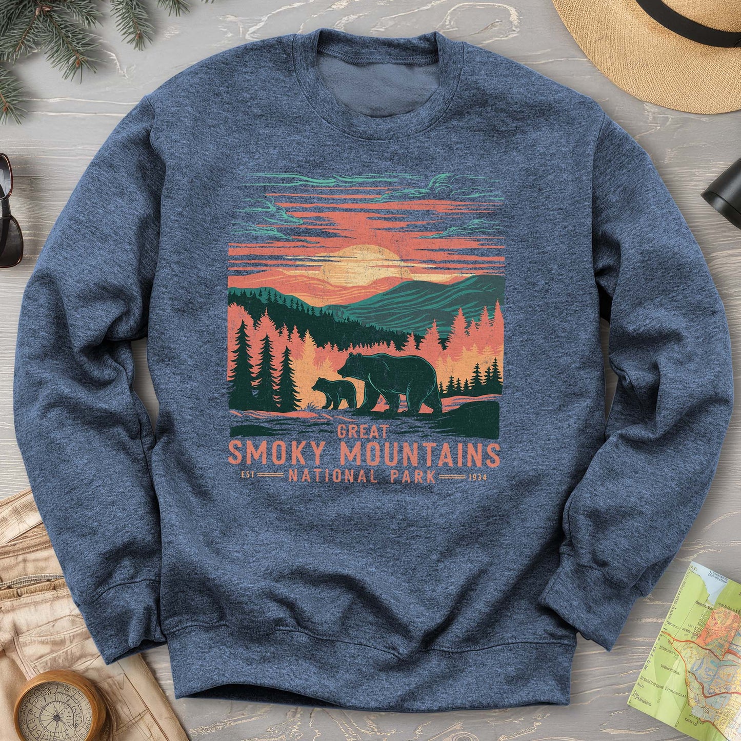 Great Smoky Mountains Sunset Bears Sweatshirt