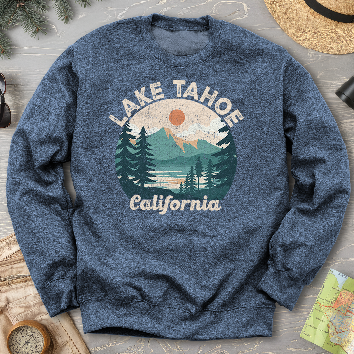Lake Tahoe California Circle Sweatshirt