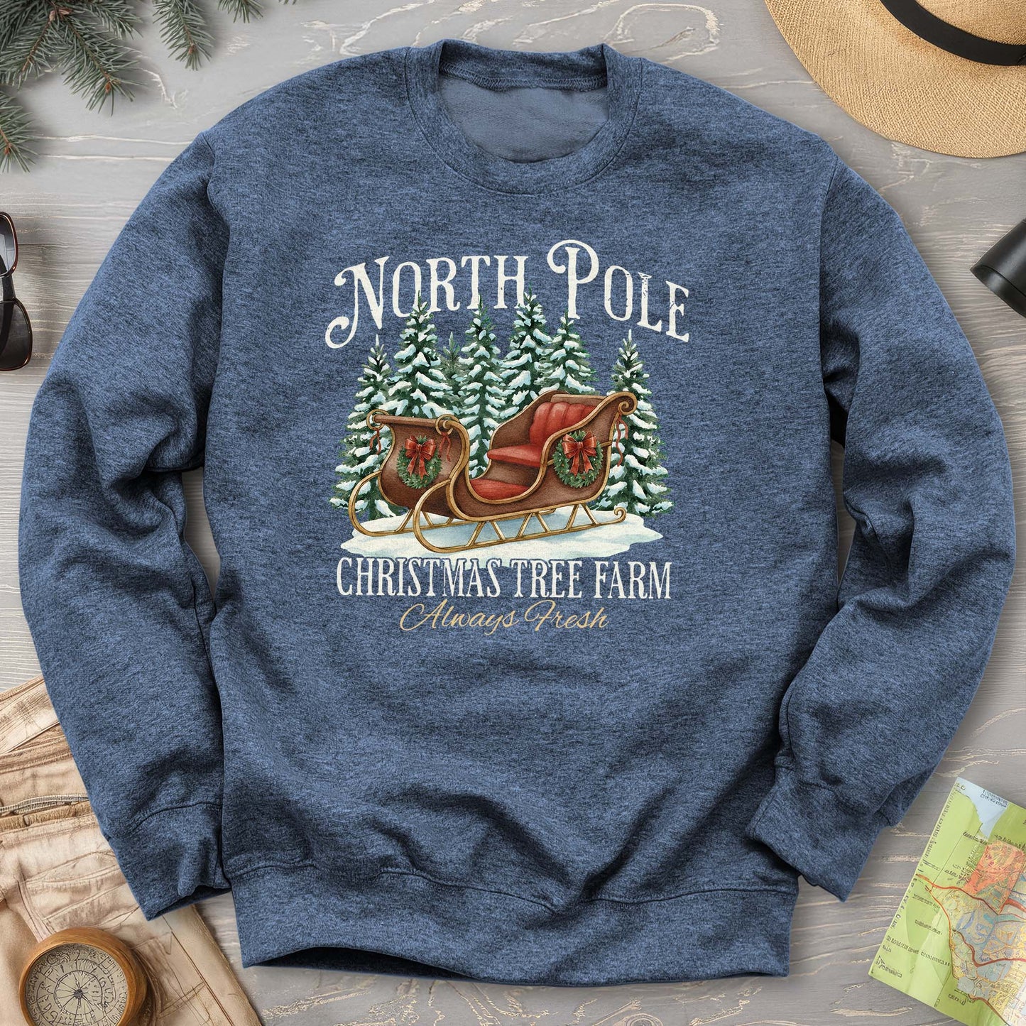 North Pole Christmas Tree Farm Sweatshirt