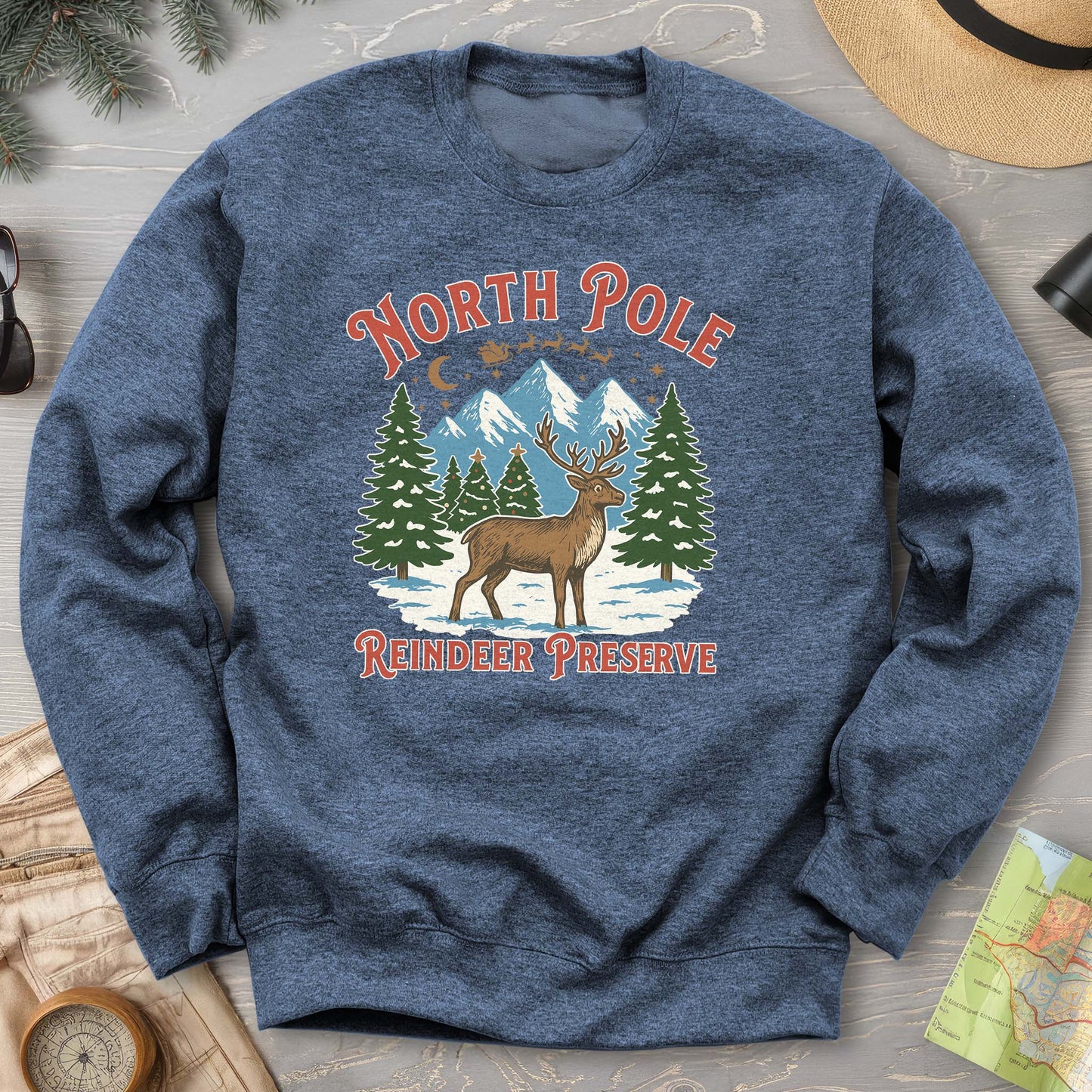 North Pole Reindeer Preserve Sweatshirt