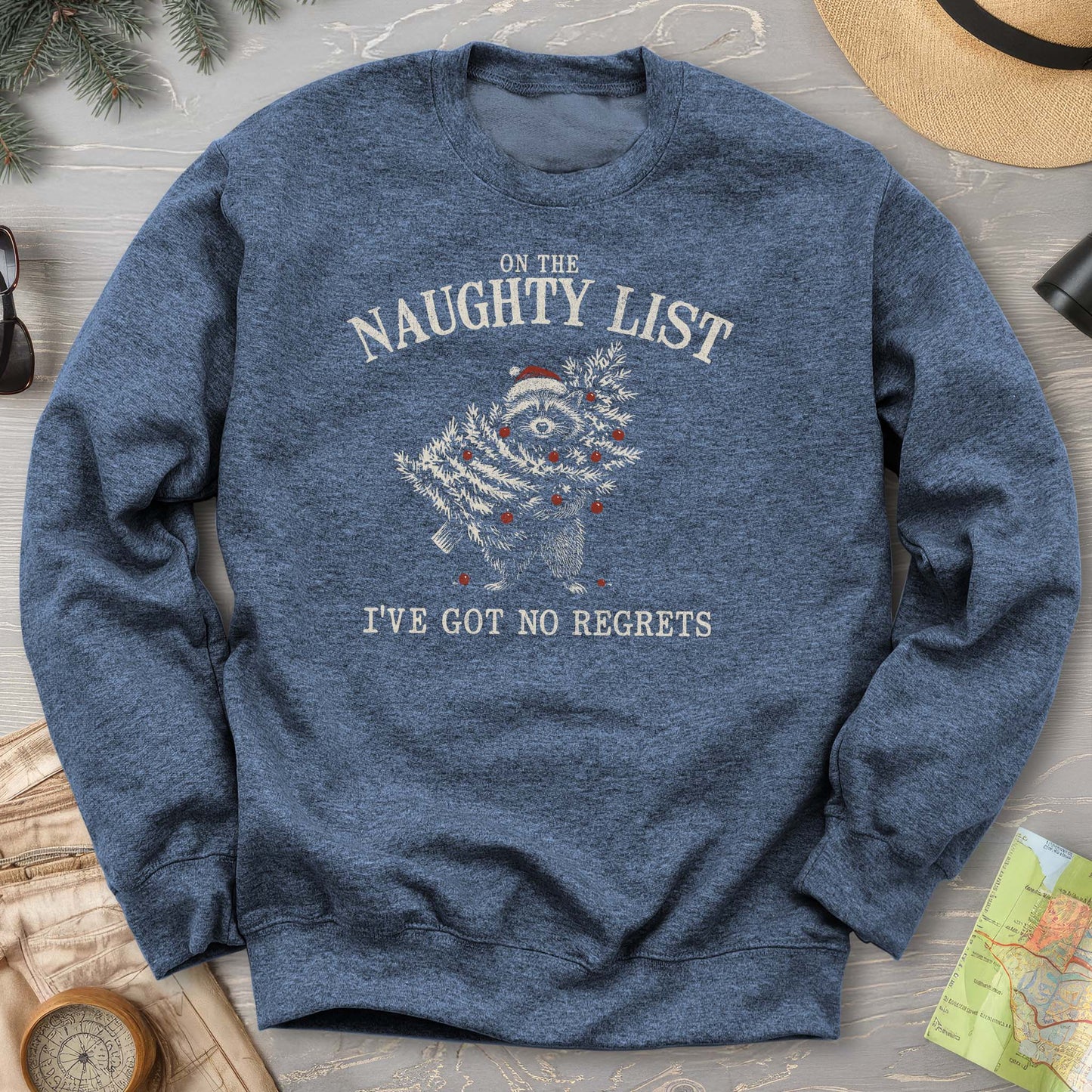 Naughty List Racoon Xmas Sweatshirt