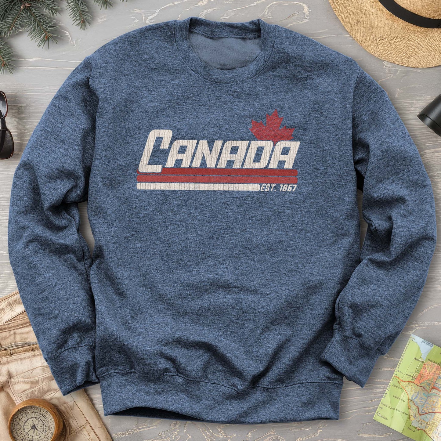 Canada Retro Stripe Sweatshirt
