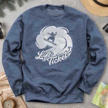 Lift Ticket Snowboard Sweatshirt