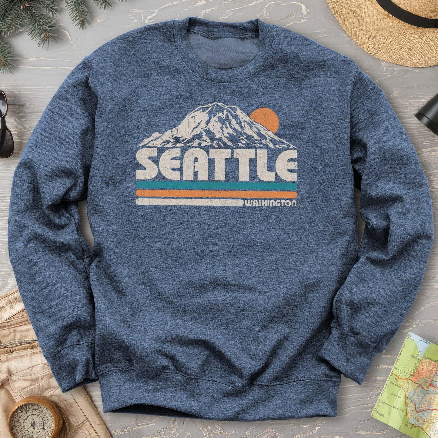Seattle Retro Stripe Sweatshirt