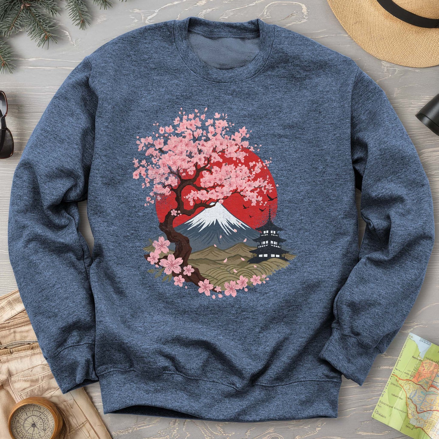 Mount Fuji Cherry Blossoms Sweatshirt