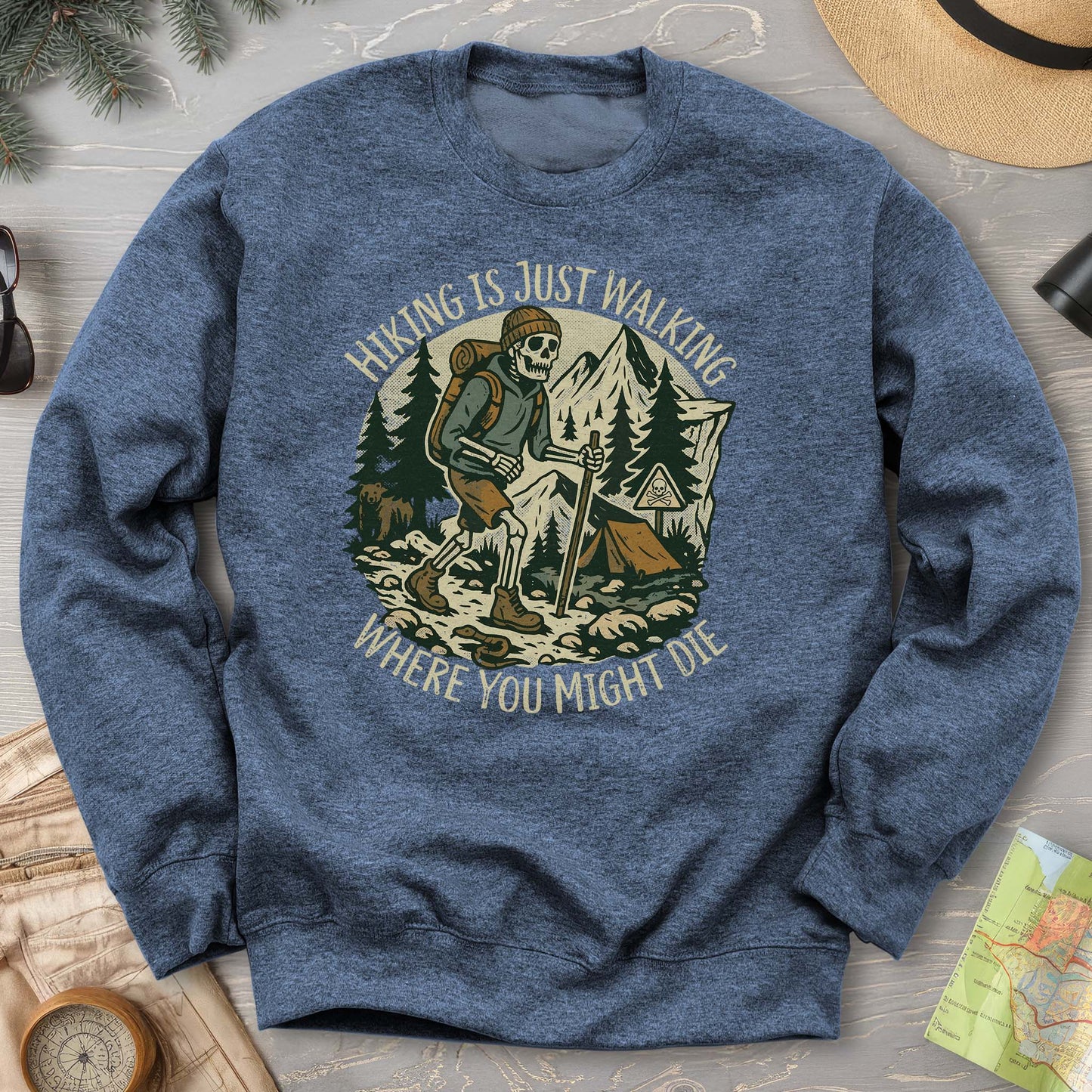 Hiking Is Just Walking Sweatshirt
