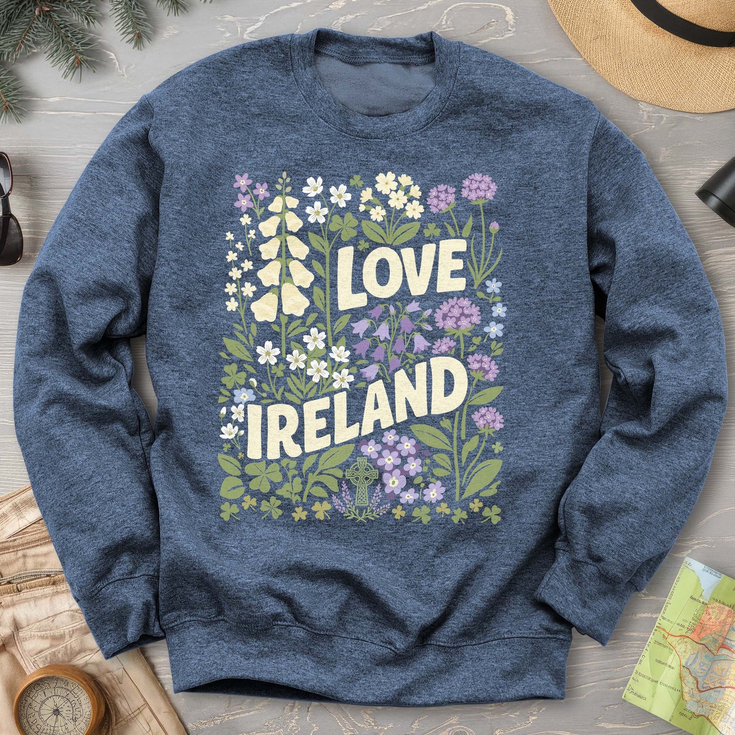Love Ireland Flowers Sweatshirt