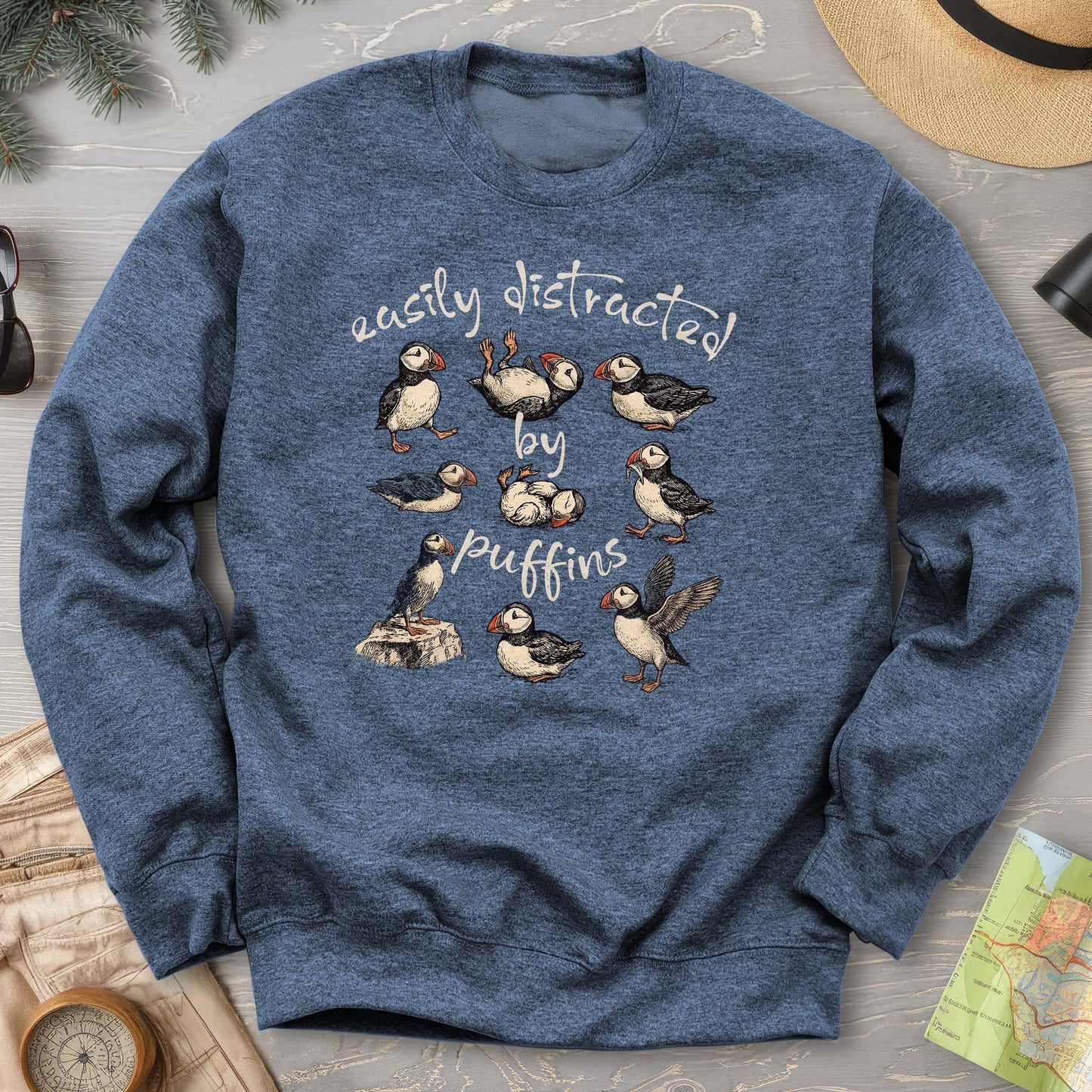 Easily Distracted By Puffins Sweatshirt