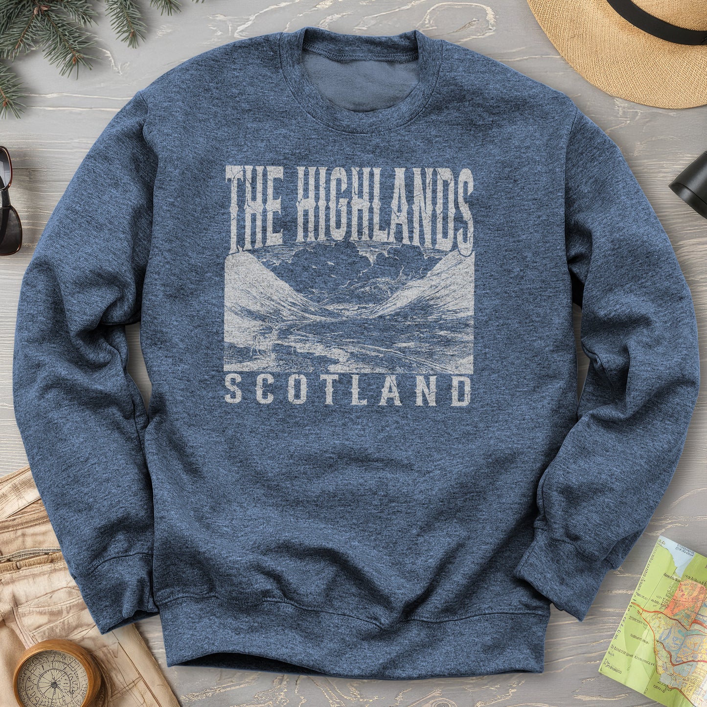 Highlands Scotland Sketch Sweatshirt