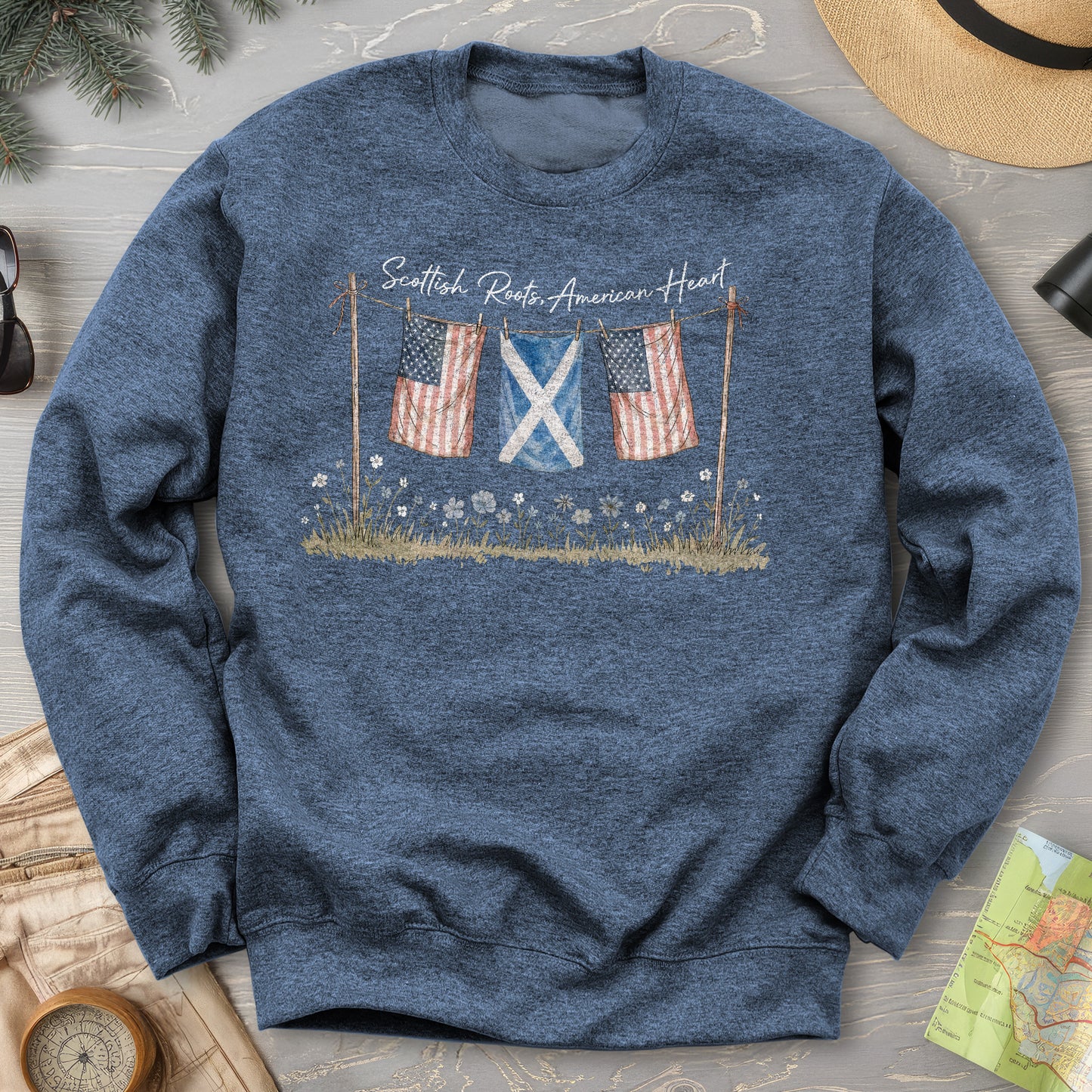 Scottish Roots American Heart Sweatshirt