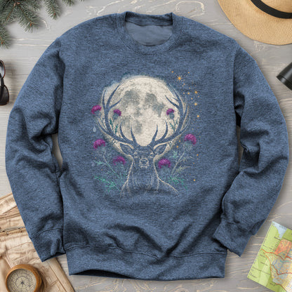 Moonlit Stag Thistle Sweatshirt