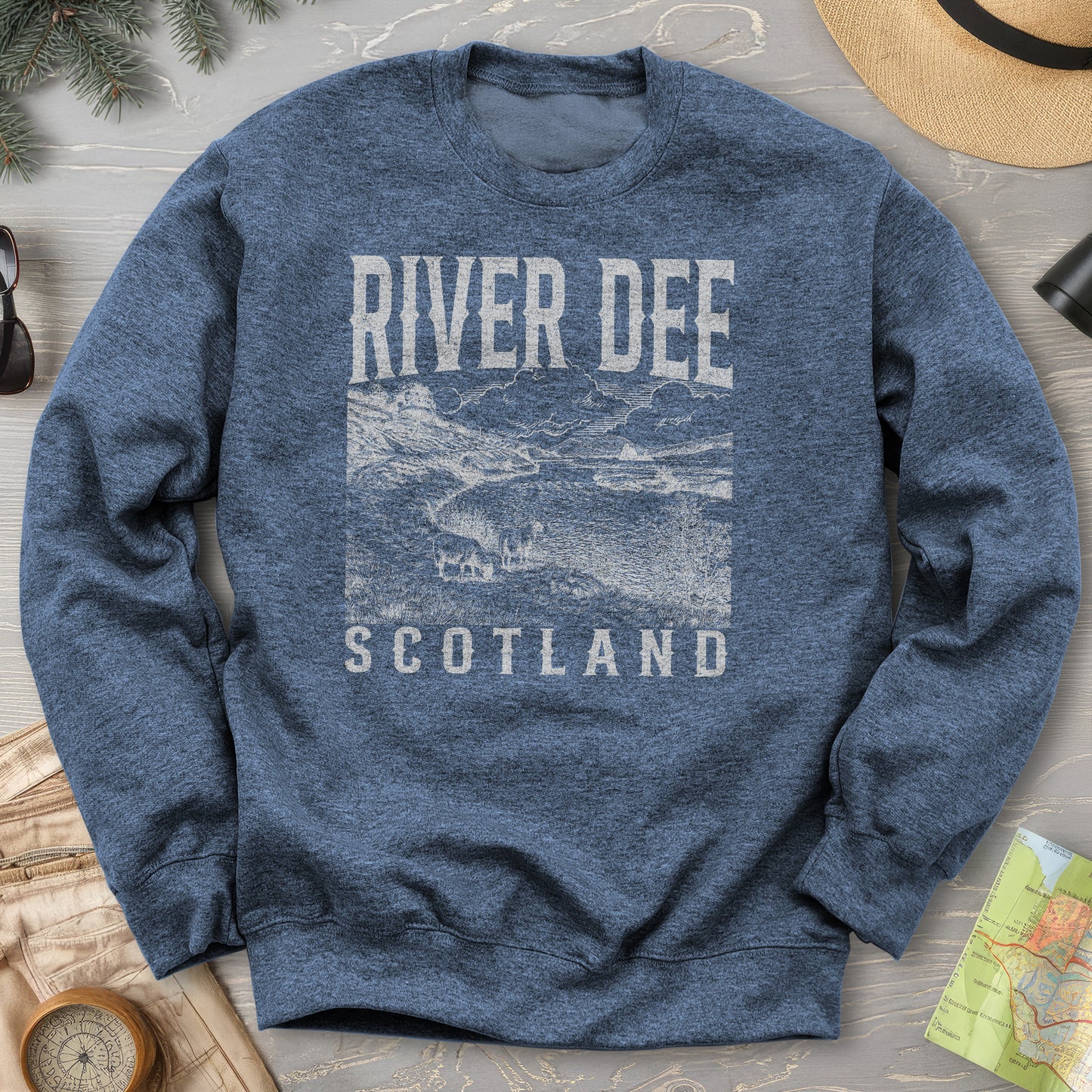 River Dee Scotland Sketch Sweatshirt