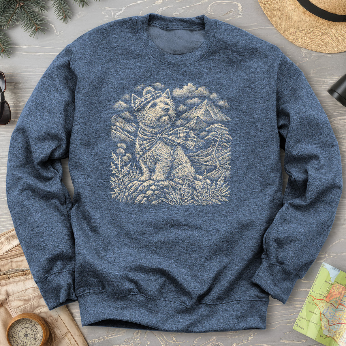 Highland Westie Plaid Sweatshirt