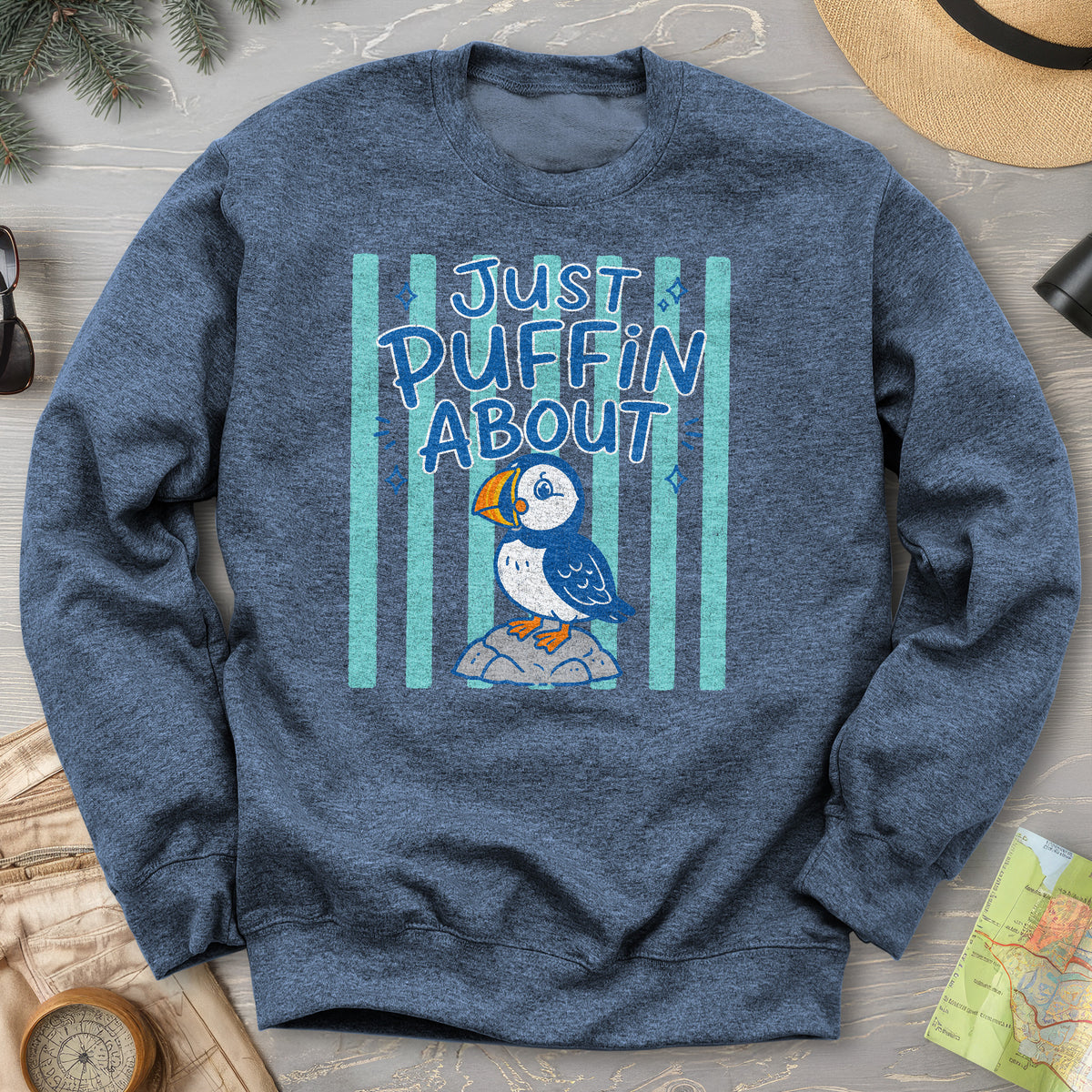 Just Puffin About Stripes Sweatshirt