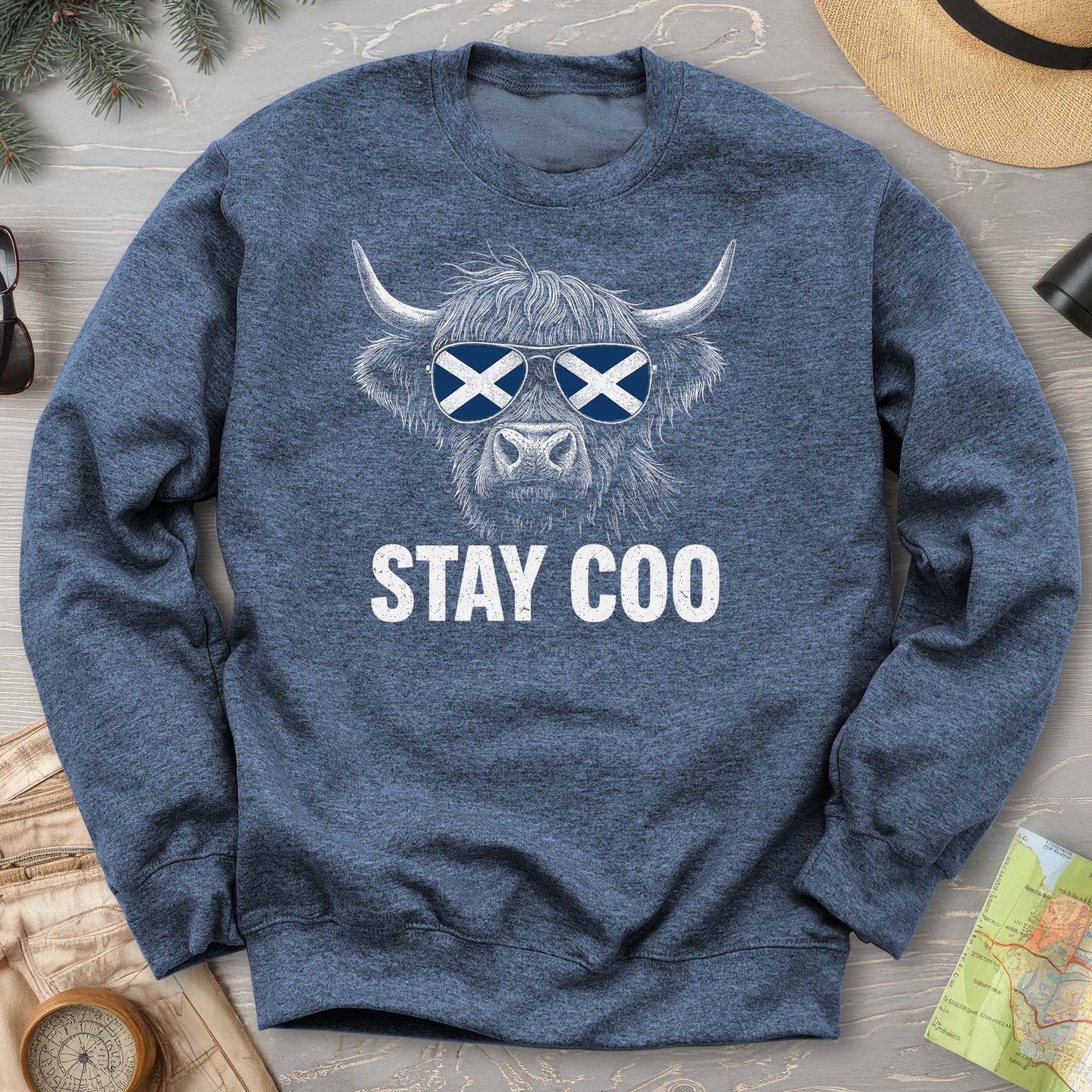Stay Coo Highland Cow "Sunglasses" Sweatshirt