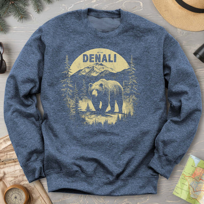 Denali National Park Grizzly Bear Crewneck Sweatshirt