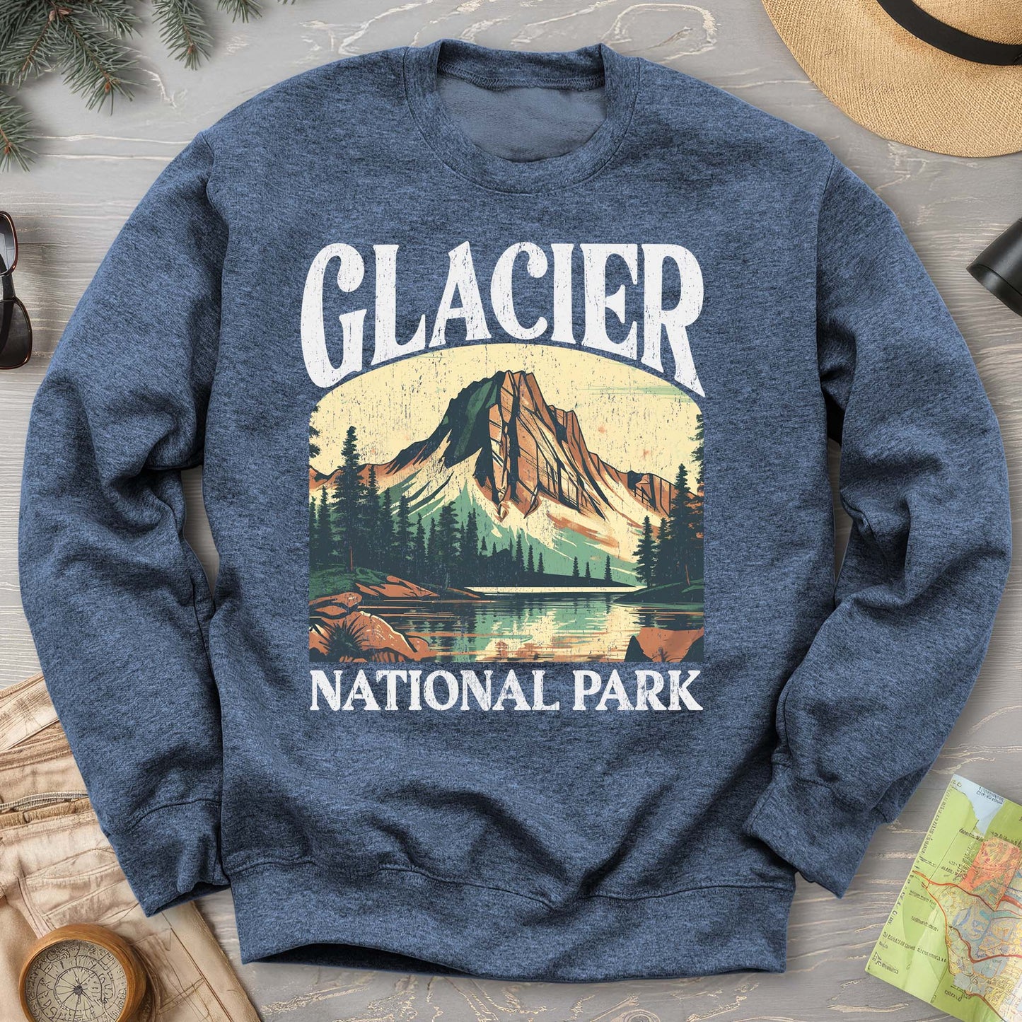 Glacier National Park "Big and Bold" Crewneck Sweatshirt