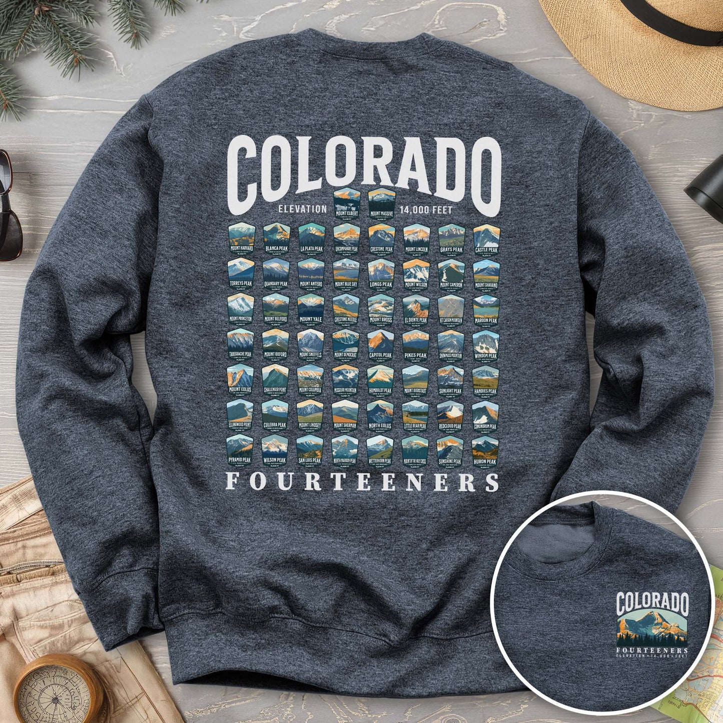 Colorado Fourteeners Front/Back Print Sweatshirt