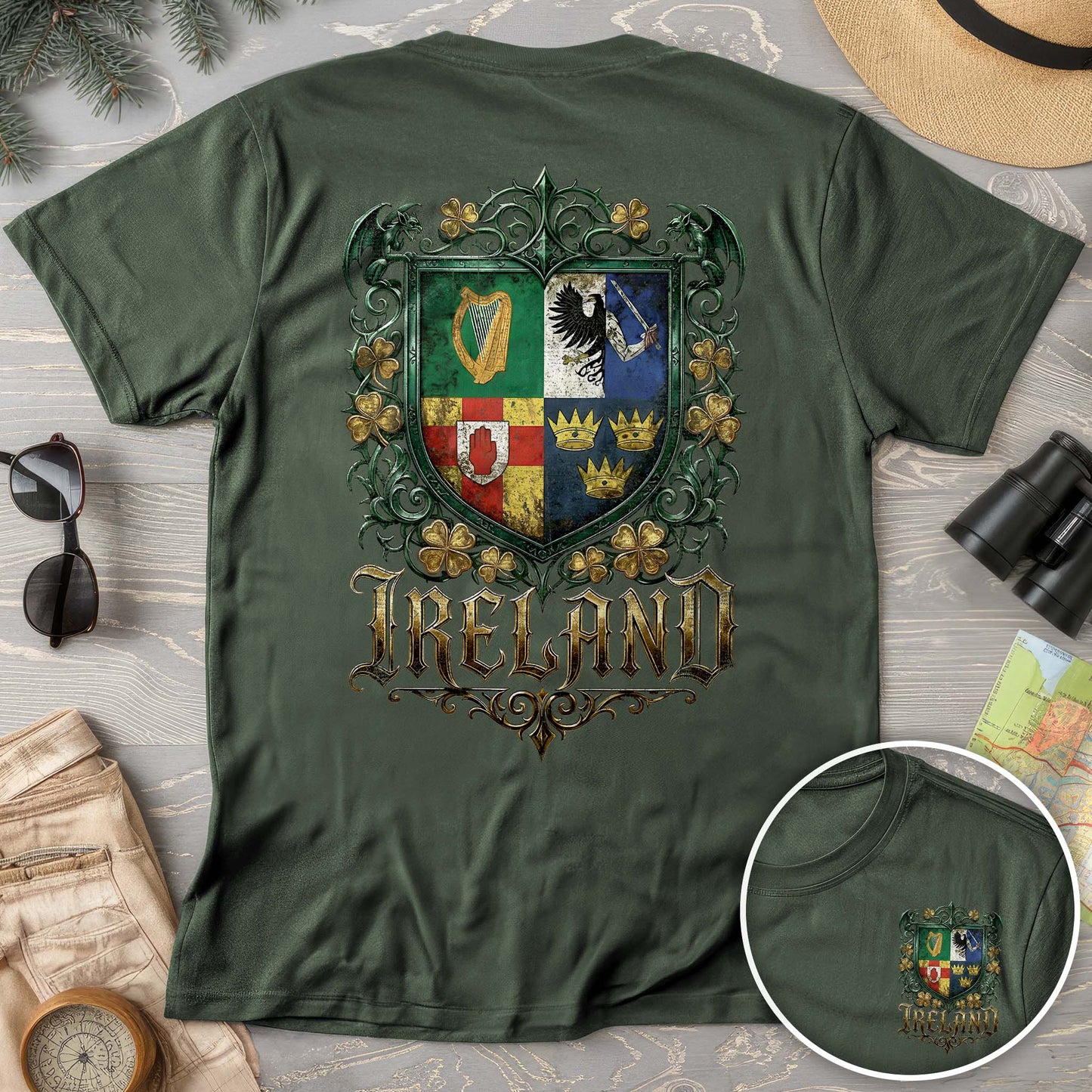Irish Gothic Arms Front/Back Print Comfort Colors T-shirt