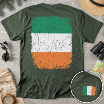 Ireland Distressed Flag Front/Back Print T-Shirt