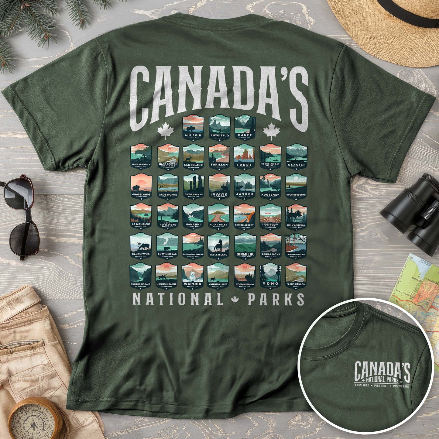 Canada's National Parks "Badges" Comfort Colors T-shirt