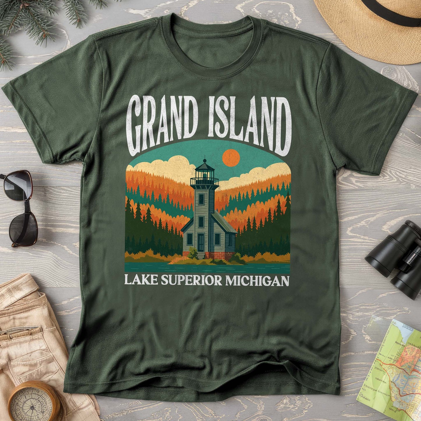 Grand Island Michigan "Big and Bold" Comfort Colors T-Shirt