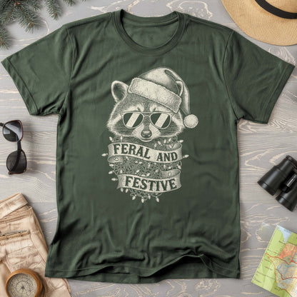 Feral and Festive Racoon Comfort Colors T-shirt