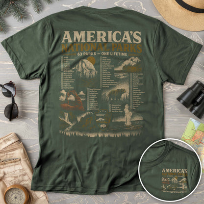 Vintage Parks Checklist Front/Back Print T-Shirt