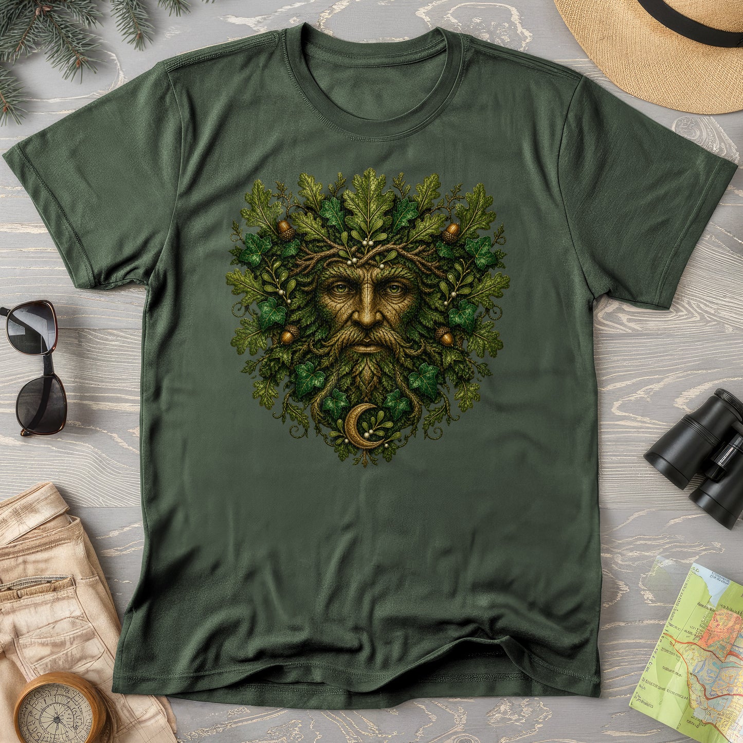 Green Man Moon T-Shirt
