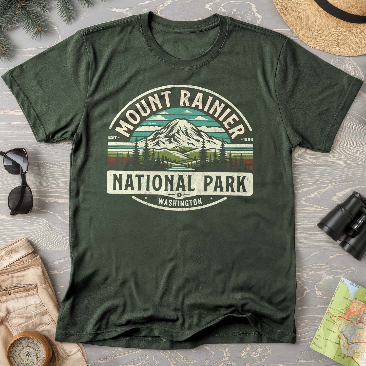 Mount Rainier National Park "Vintage Badge" T-Shirt