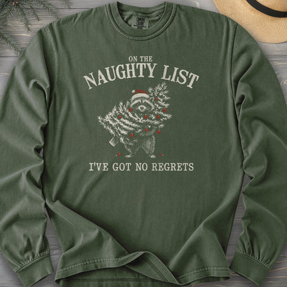 Naughty List Racoon Xmas Long Sleeve Shirt