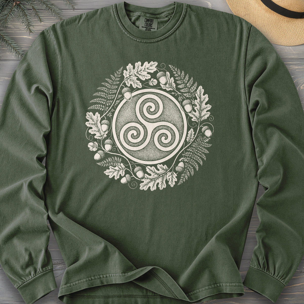 Autumn Triskele Wreath Comfort Colors 6014 Long Sleeve