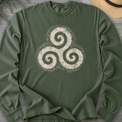 Triskele Charcoal Sketch Comfort Colors 6014 Long Sleeve
