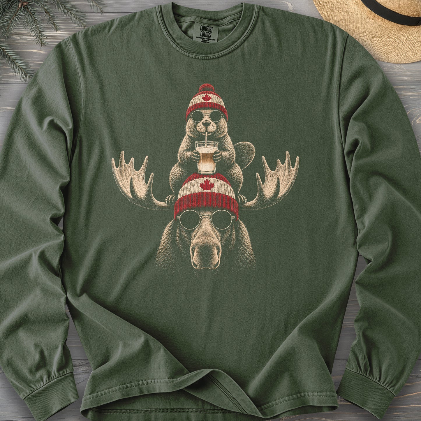 Beaver Moose Canada Long Sleeve Shirt