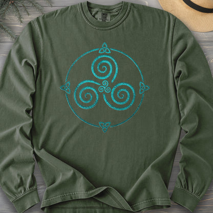 Celtic Triskele Spiral Comfort Colors 6014 Long Sleeve