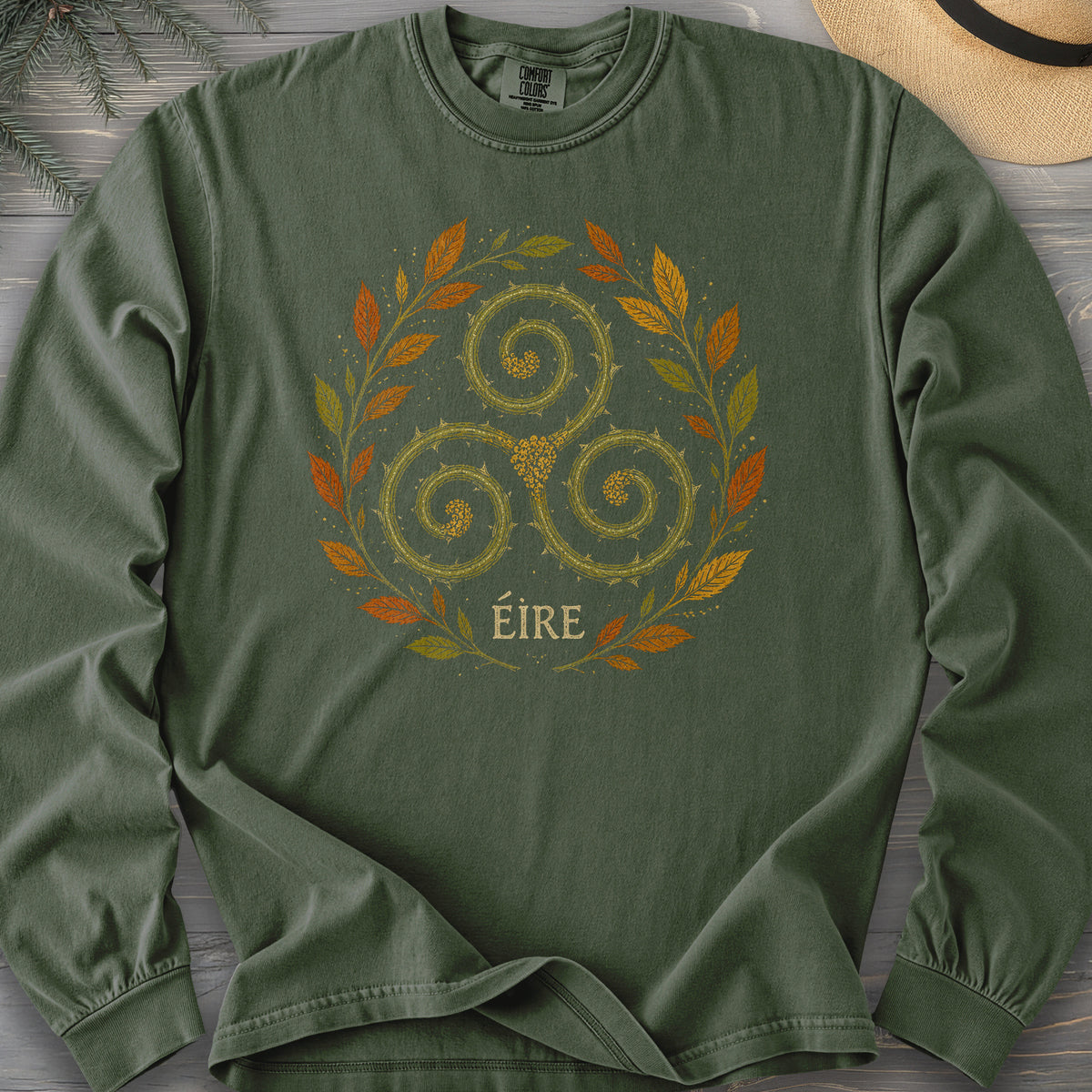 Éire Autumn Spiral Comfort Colors 6014 Long Sleeve