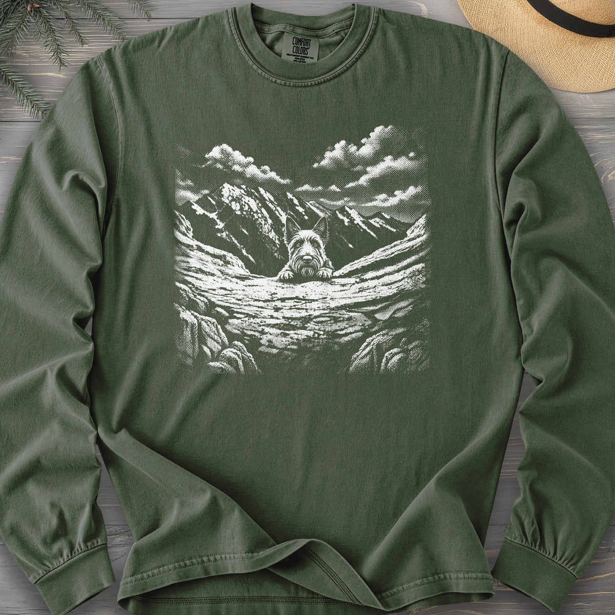 Watchful Scottish Terrier Comfort Colors 6014 Long Sleeve