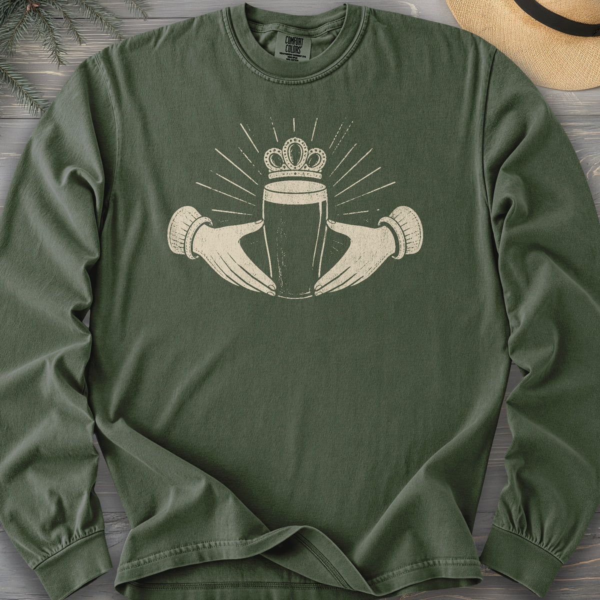 Claddagh Irish Beer Comfort Colors 6014 Long Sleeve
