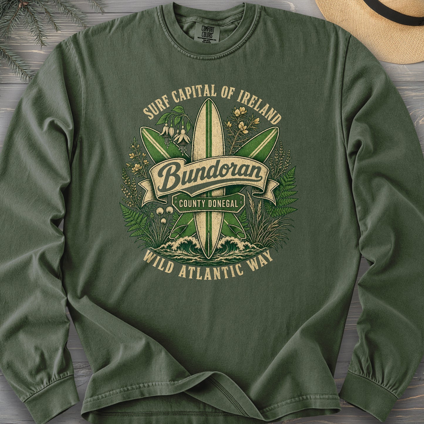 Bundoran Surf Capital Comfort Colors 6014 Long Sleeve