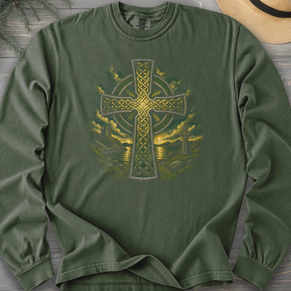 Celtic Cross Comfort Colors 6014 Long Sleeve