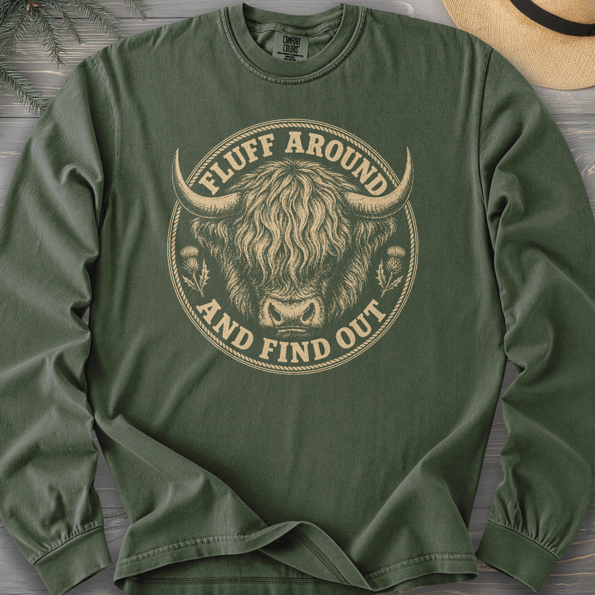 Fluff Around Coo Comfort Colors 6014 Long Sleeve