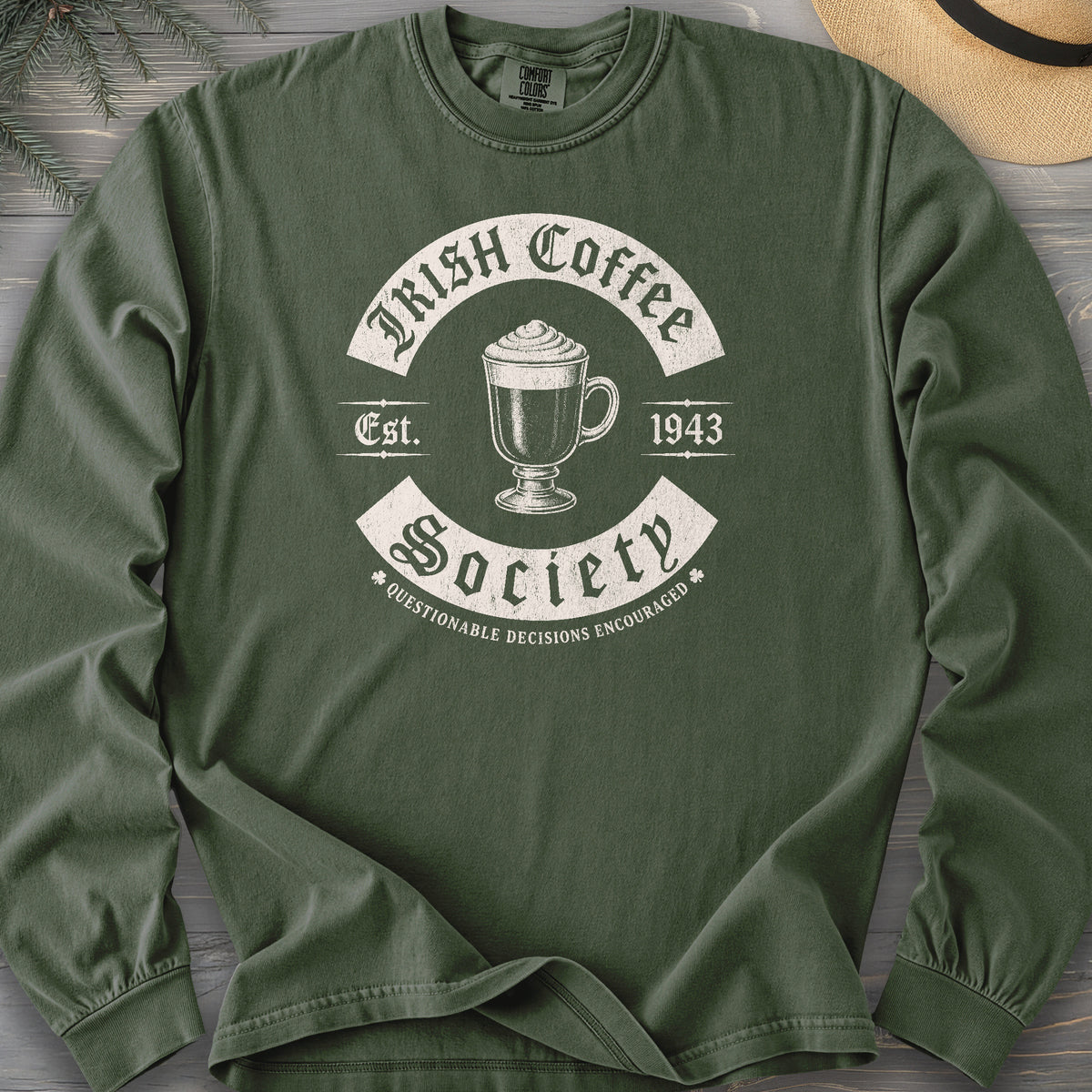 Irish Coffee Society Comfort Colors 6014 Long Sleeve