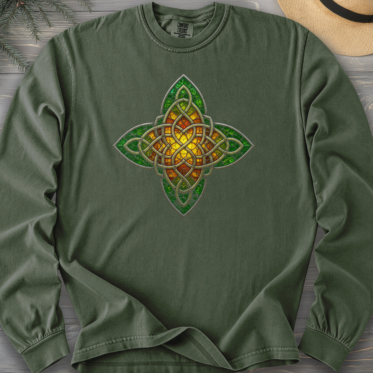 Celtic Glass Star Comfort Colors 6014 Long Sleeve