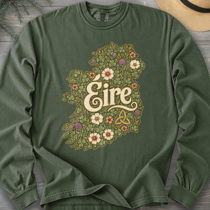 Éire Floral Map Comfort Colors 6014 Long Sleeve