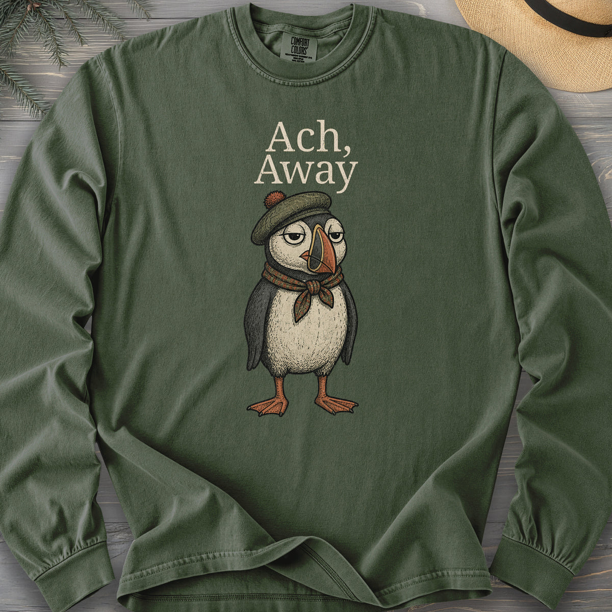 Ach, Away Puffin Comfort Colors 6014 Long Sleeve