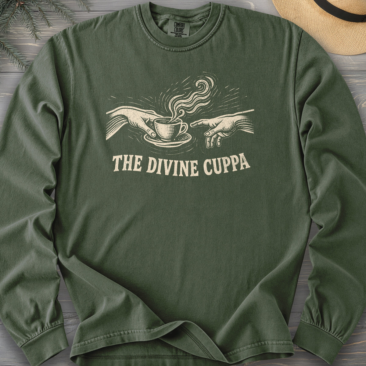 The Divine Cuppa Comfort Colors 6014 Long Sleeve
