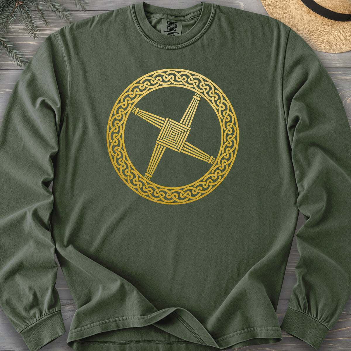St Brigids Cross Comfort Colors 6014 Long Sleeve